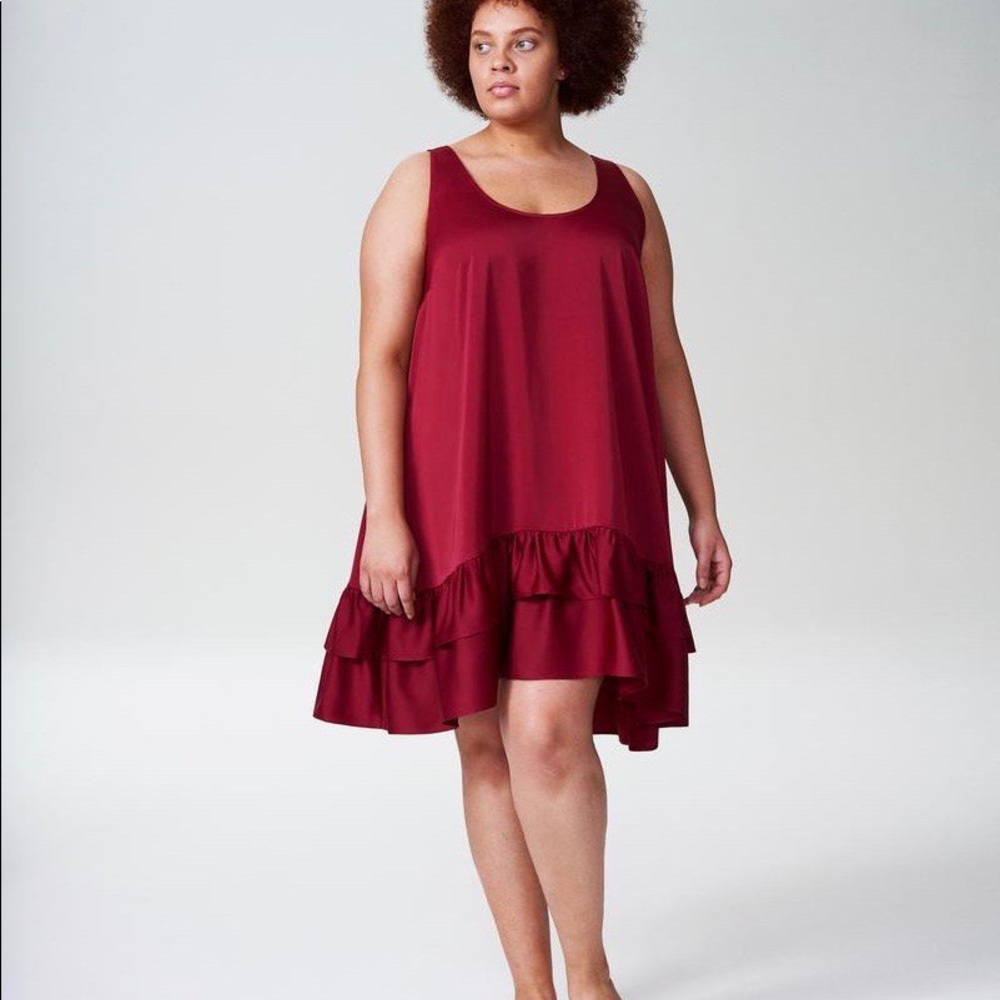 Lovely Universal Standard Taza Trapeze Dress, XL, red
